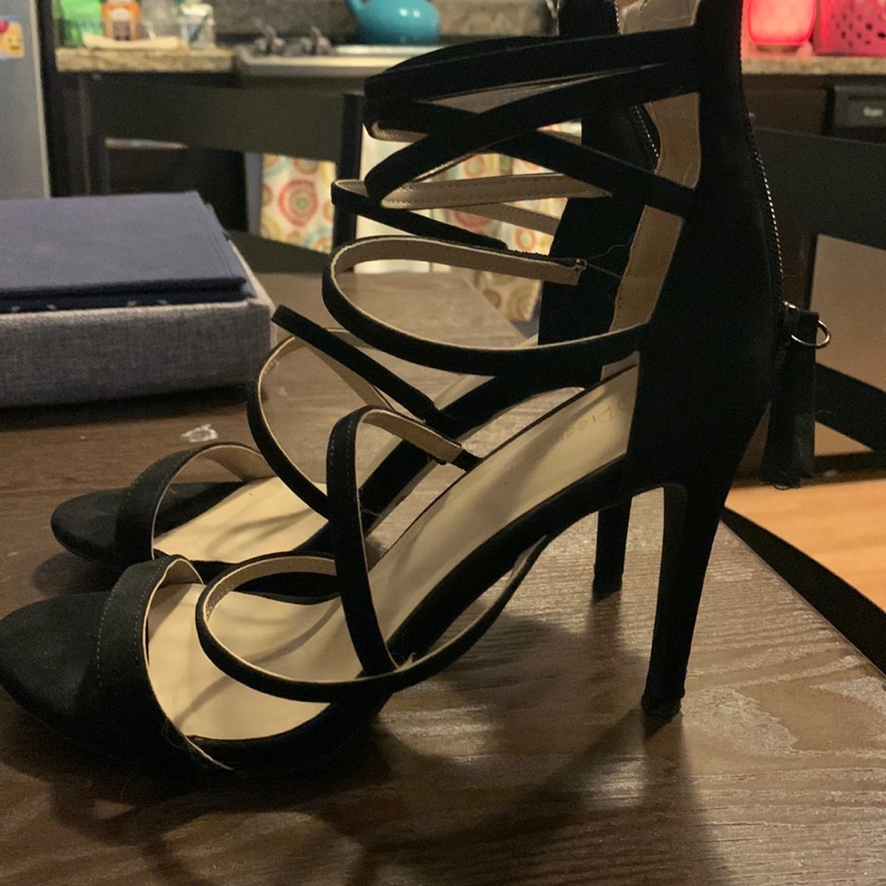 Black strapped shoes